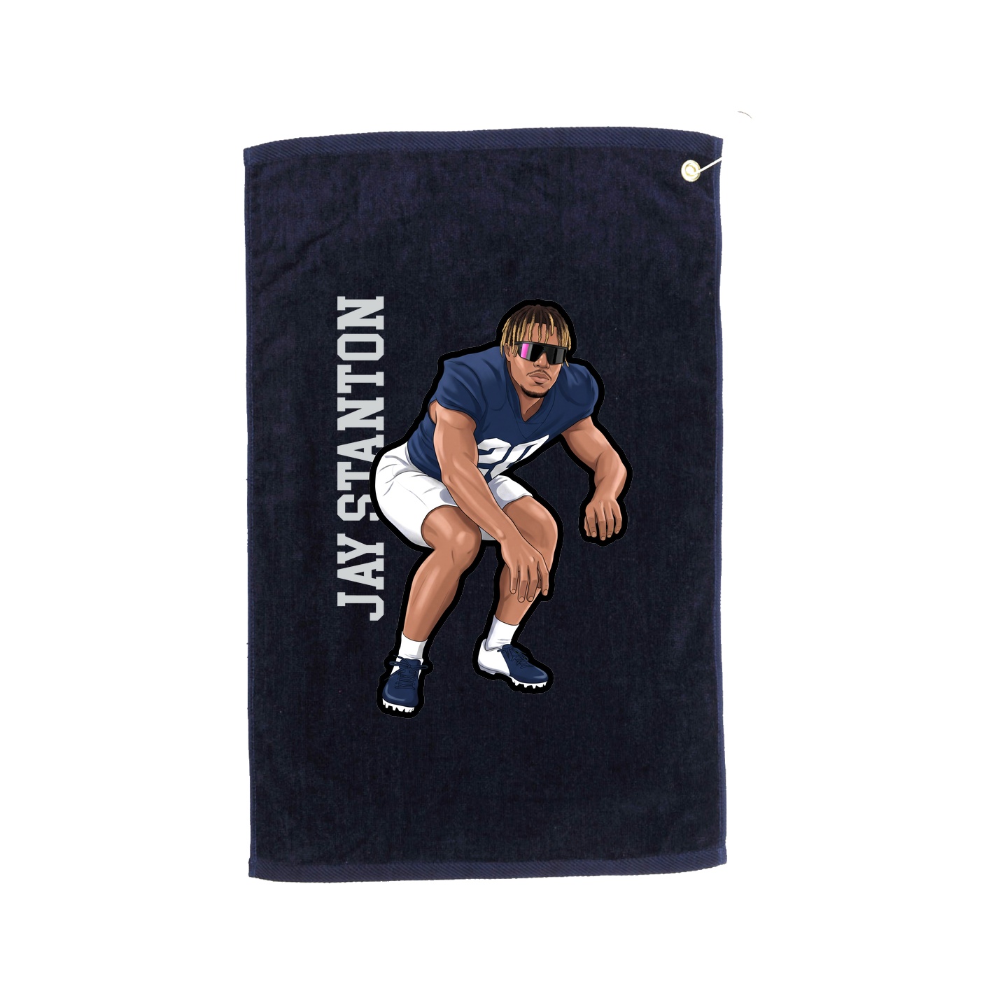 Golf Towel — Name Vertical in Navy