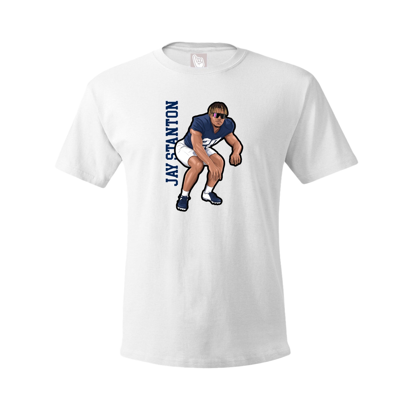 Youth Tee — Name Vertical in White