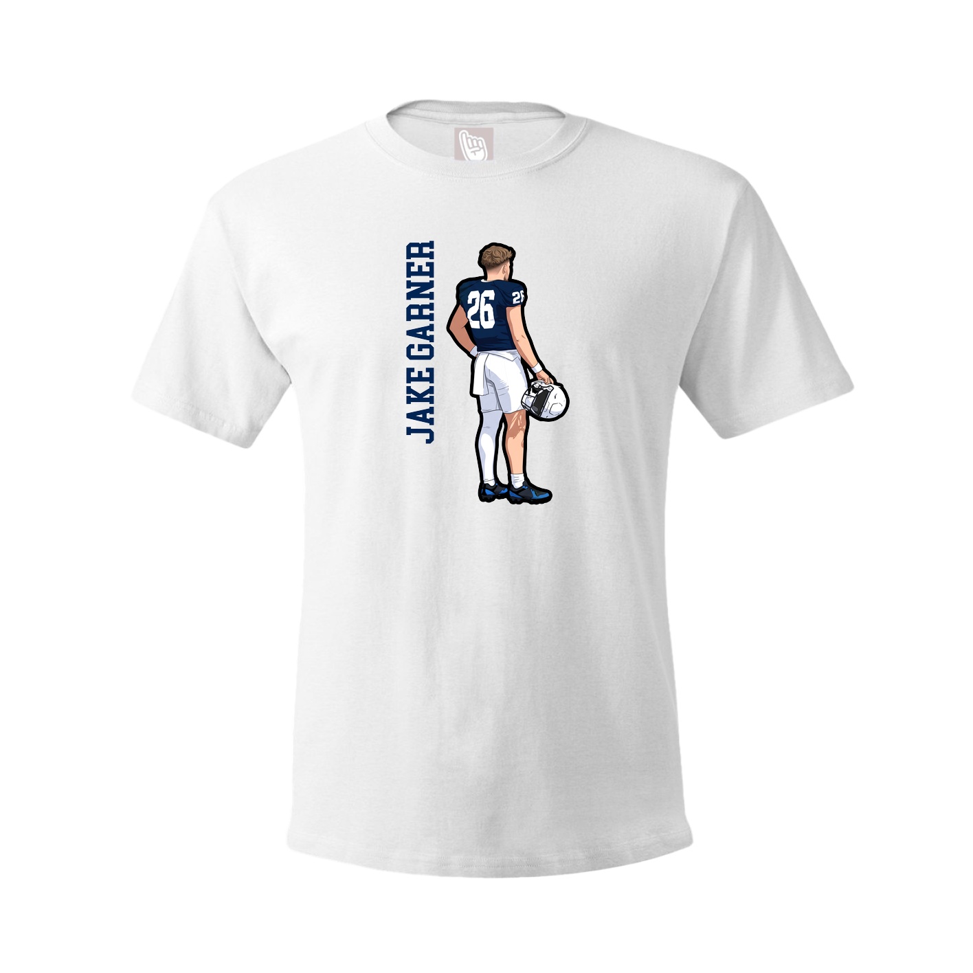 Youth Tee — Name Vertical in White