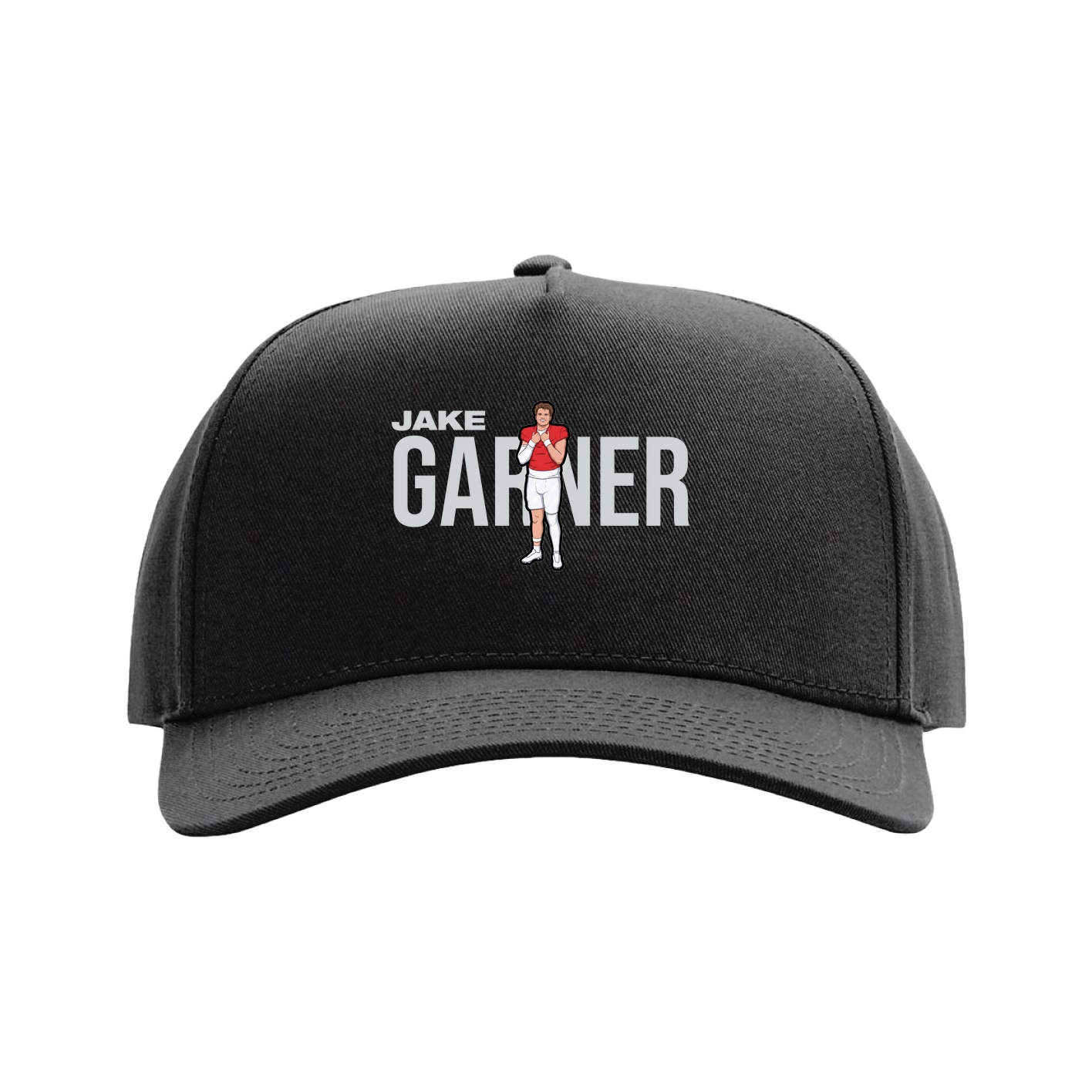 Full Fabric Five-Panel Champ Cap — Player Name in Black