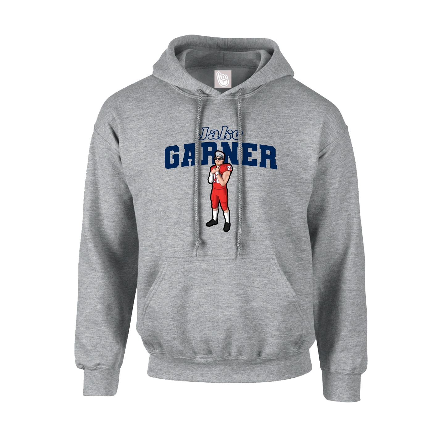 Youth Hoodie — Name Arch in Grey