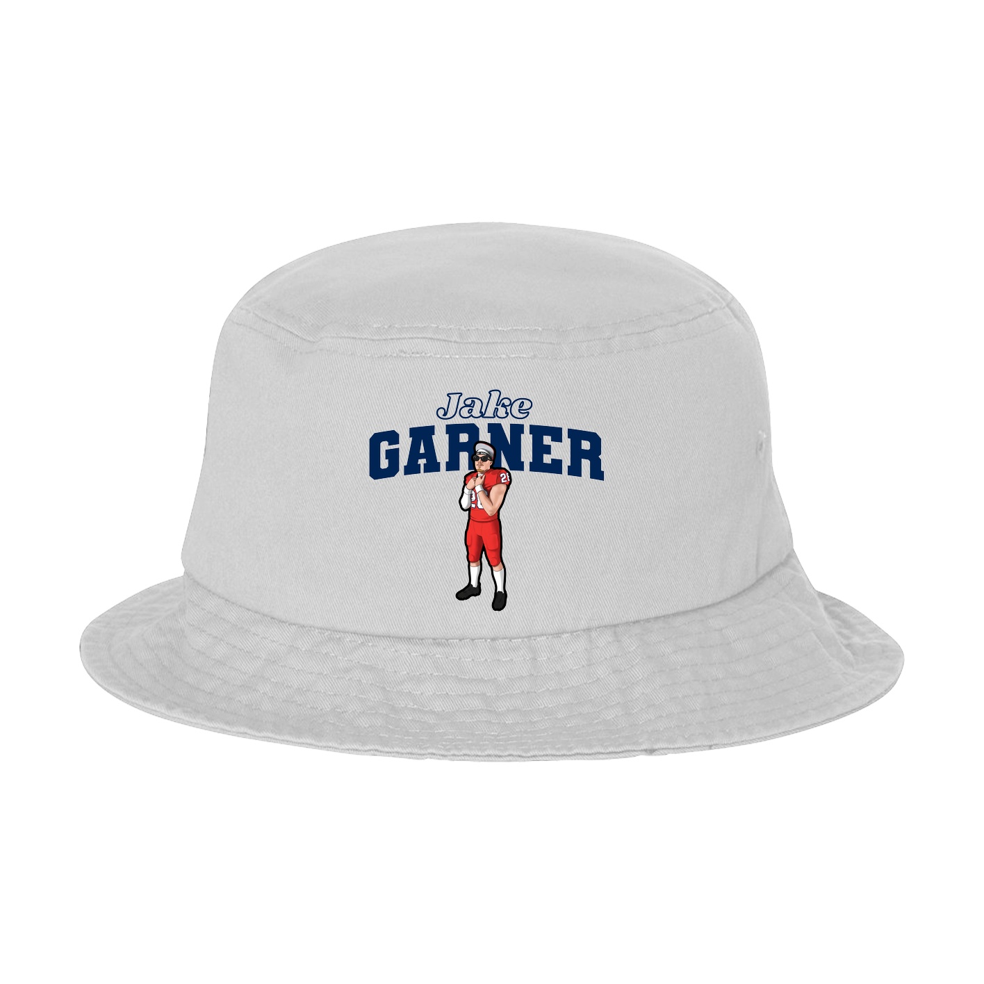 Bucket Cap — Name Arch in White