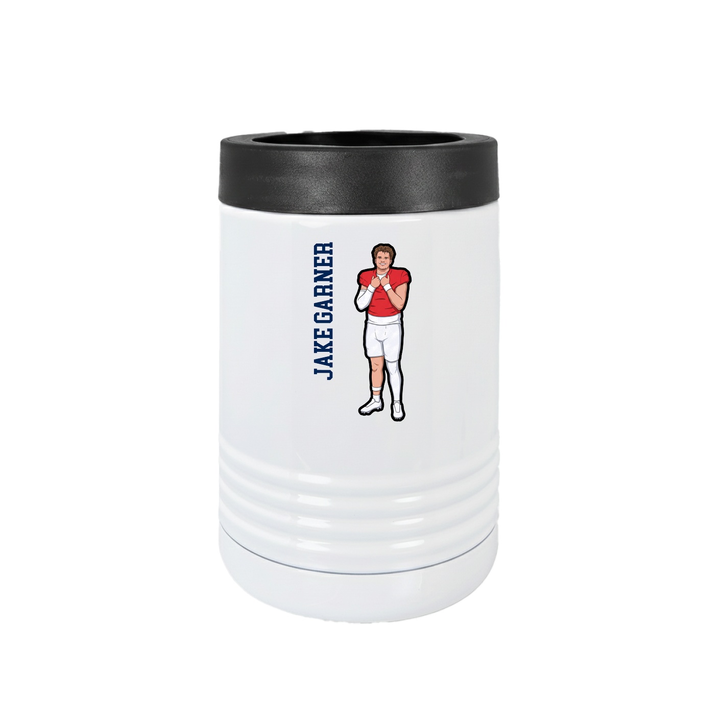 Beverage Holder — Name Vertical in White
