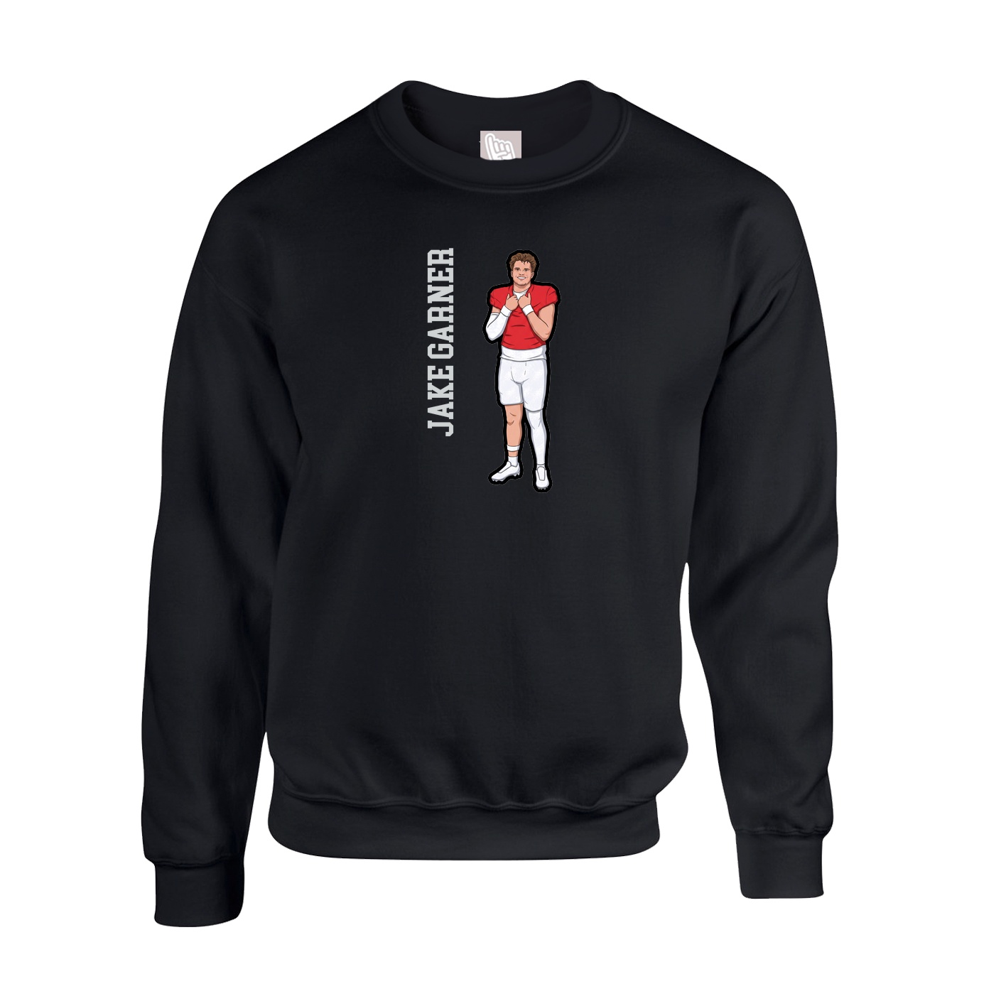 Fleece Crew — Name Vertical in Black
