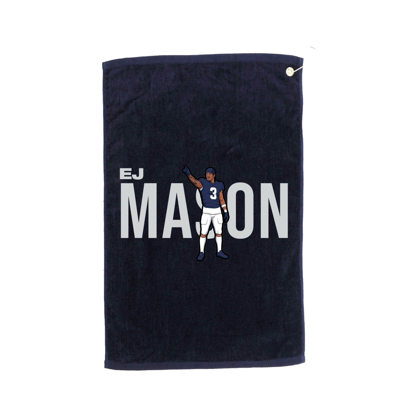 Golf Towel — Player Name in Navy