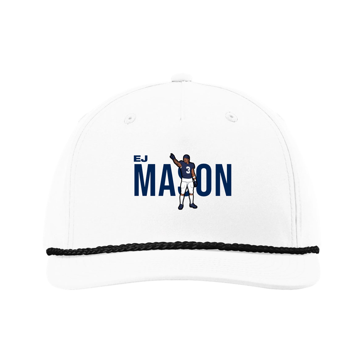 Five-Panel Classic Rope Cap — Player Name in White