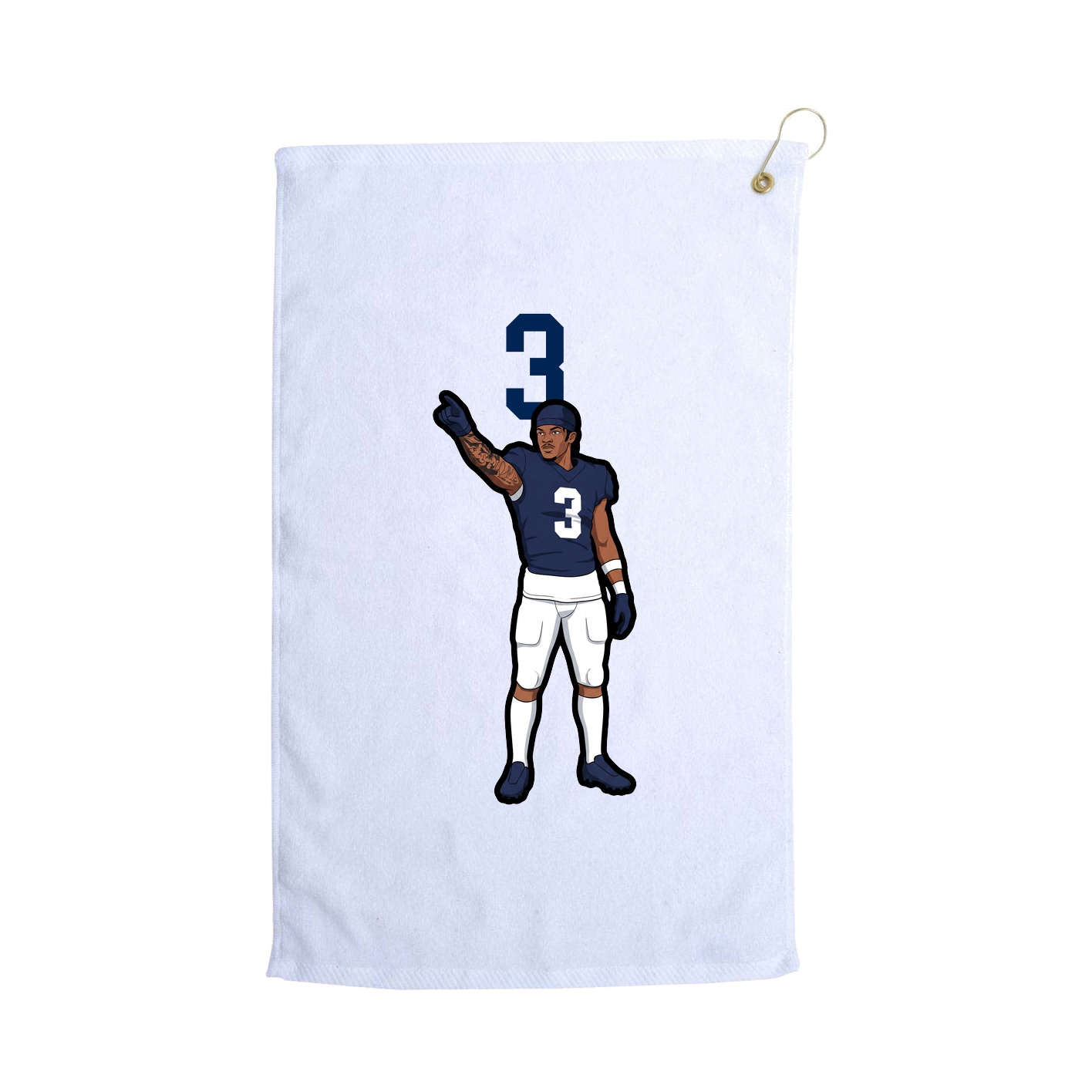 Golf Towel — Number Top in White