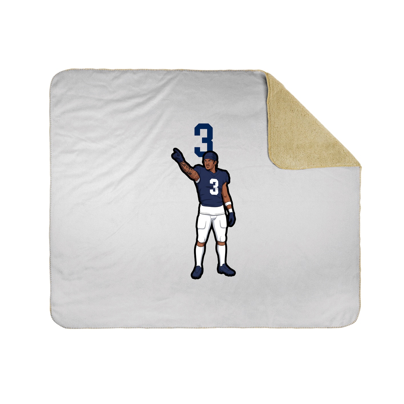 Throw Blanket — Number Top in White
