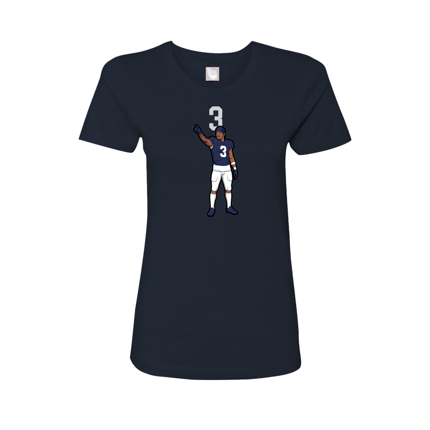 Fitted Women's Tee — Number Top in Navy