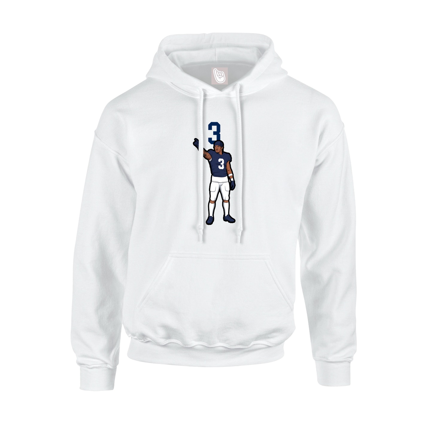 Hoodie — Number Top in White