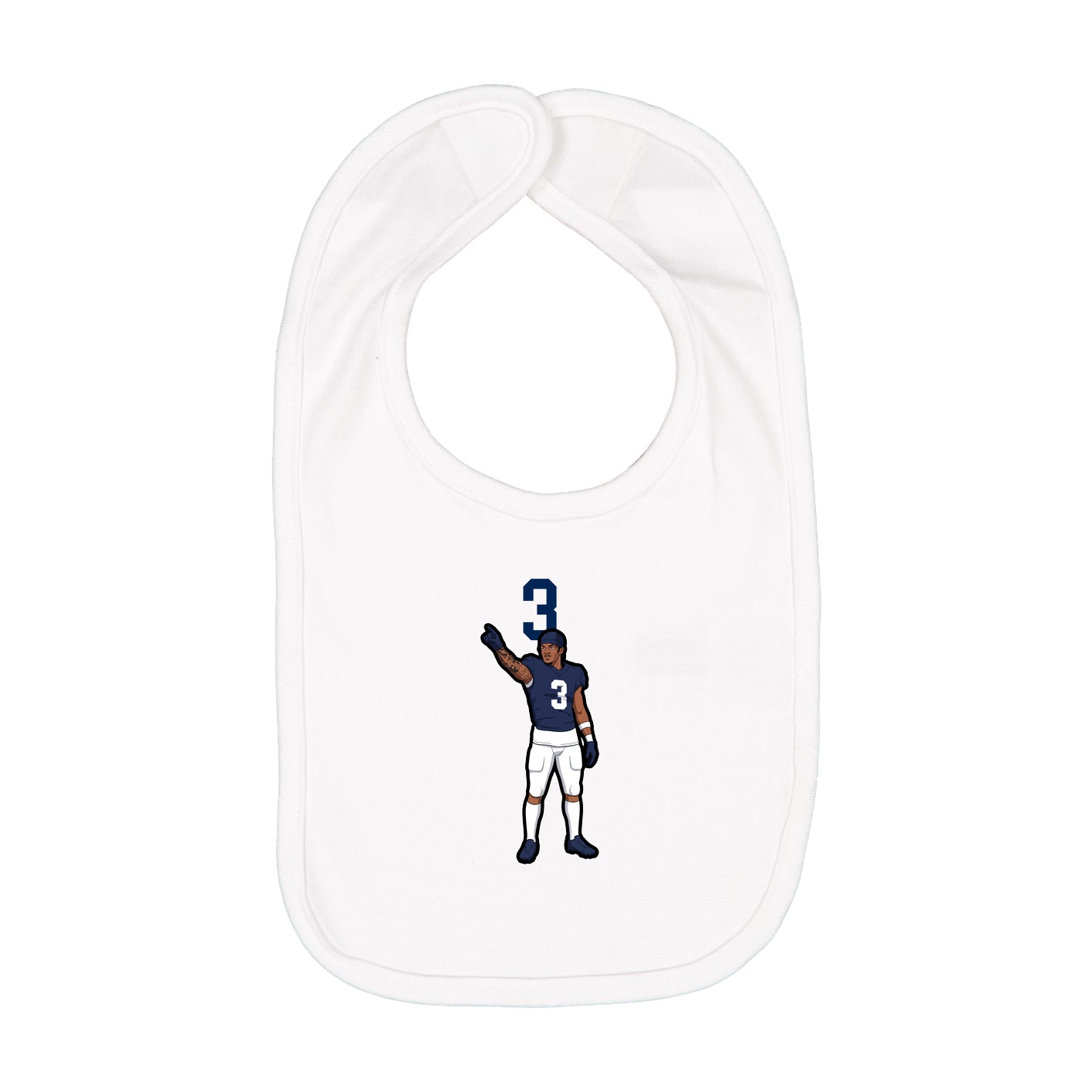 Infant Bib — Number Top in White