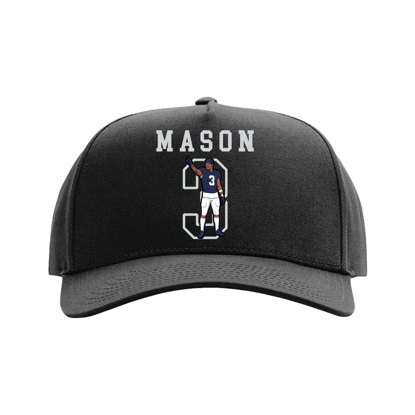 Full Fabric Five-Panel Champ Cap — Shirsey in Black