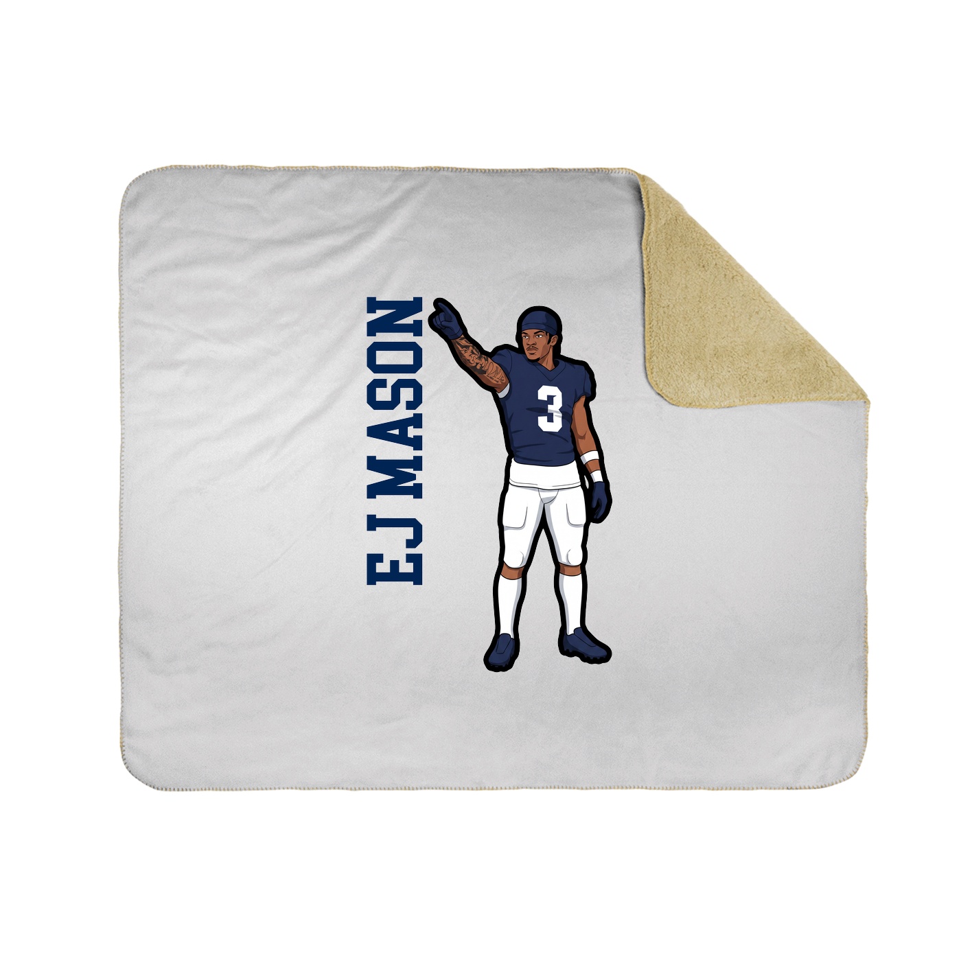 Throw Blanket — Name Vertical in White
