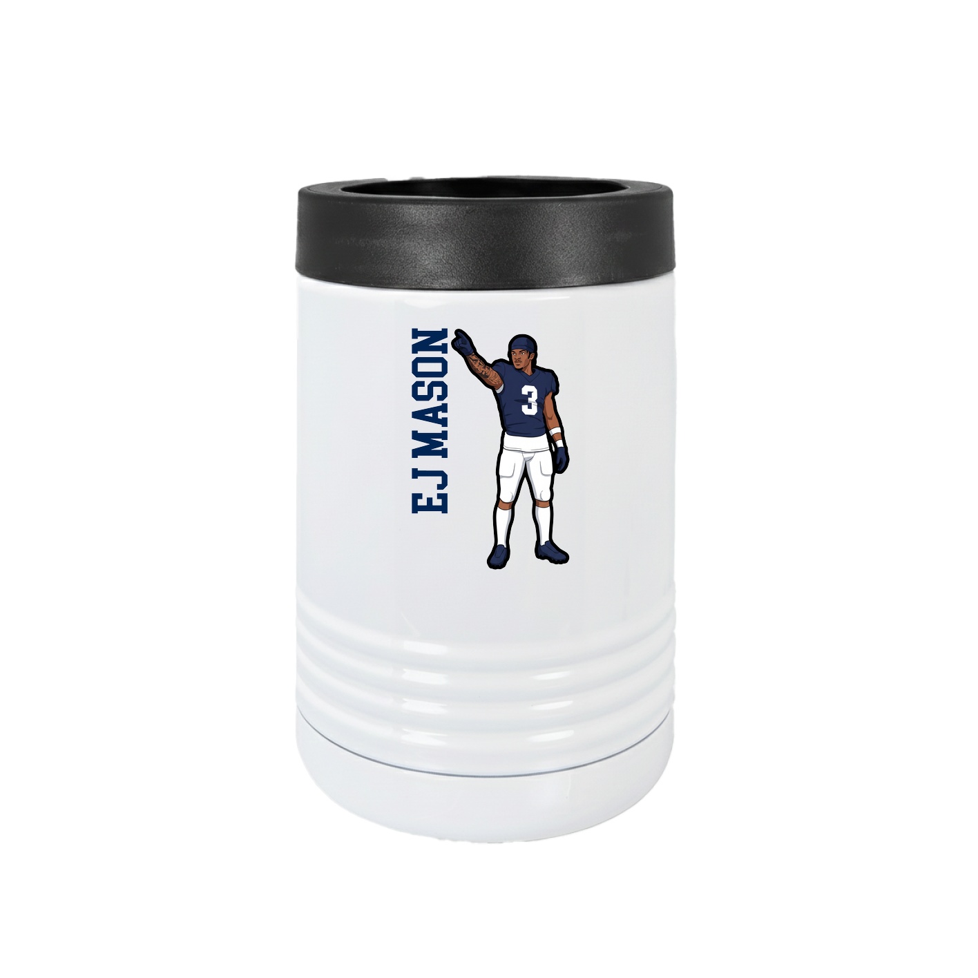 Beverage Holder — Name Vertical in White
