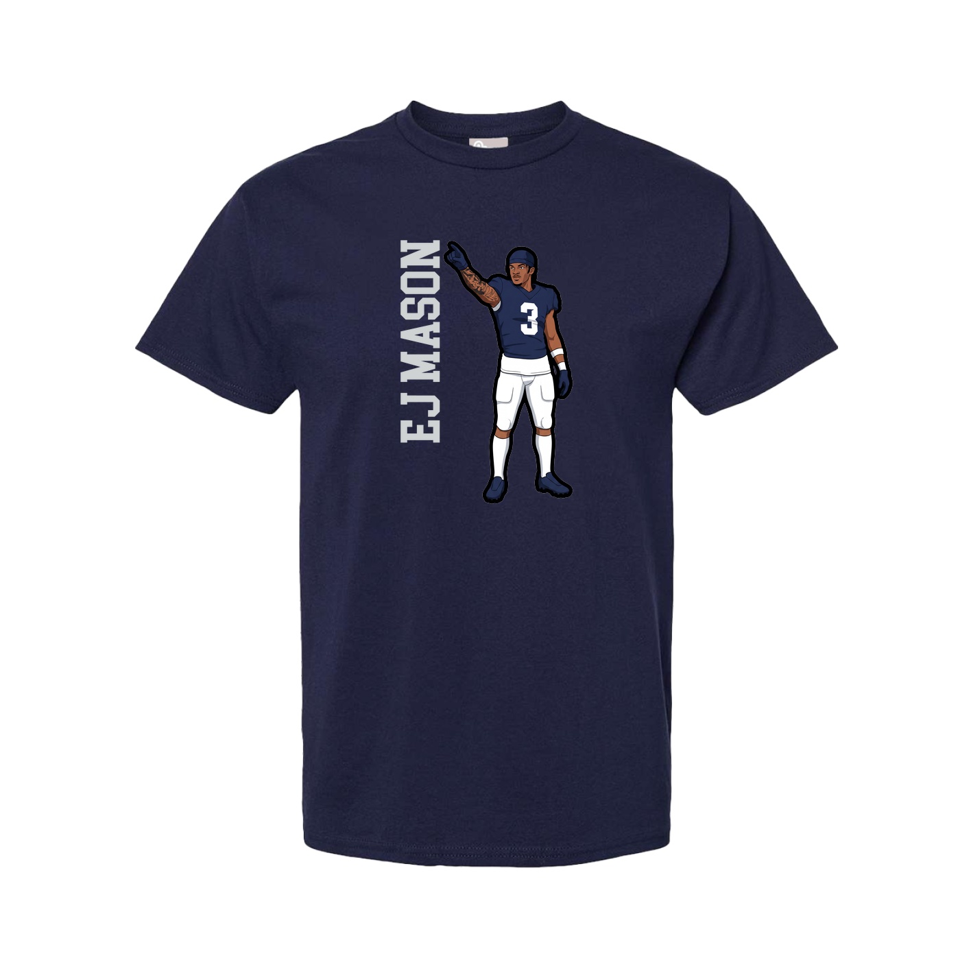 Youth Tee — Name Vertical in Navy