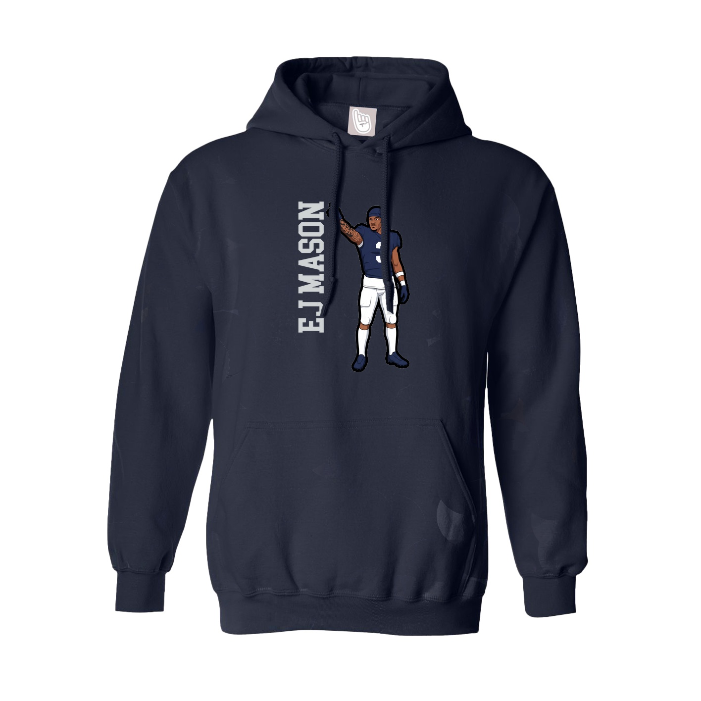 Hoodie — Name Vertical in Navy
