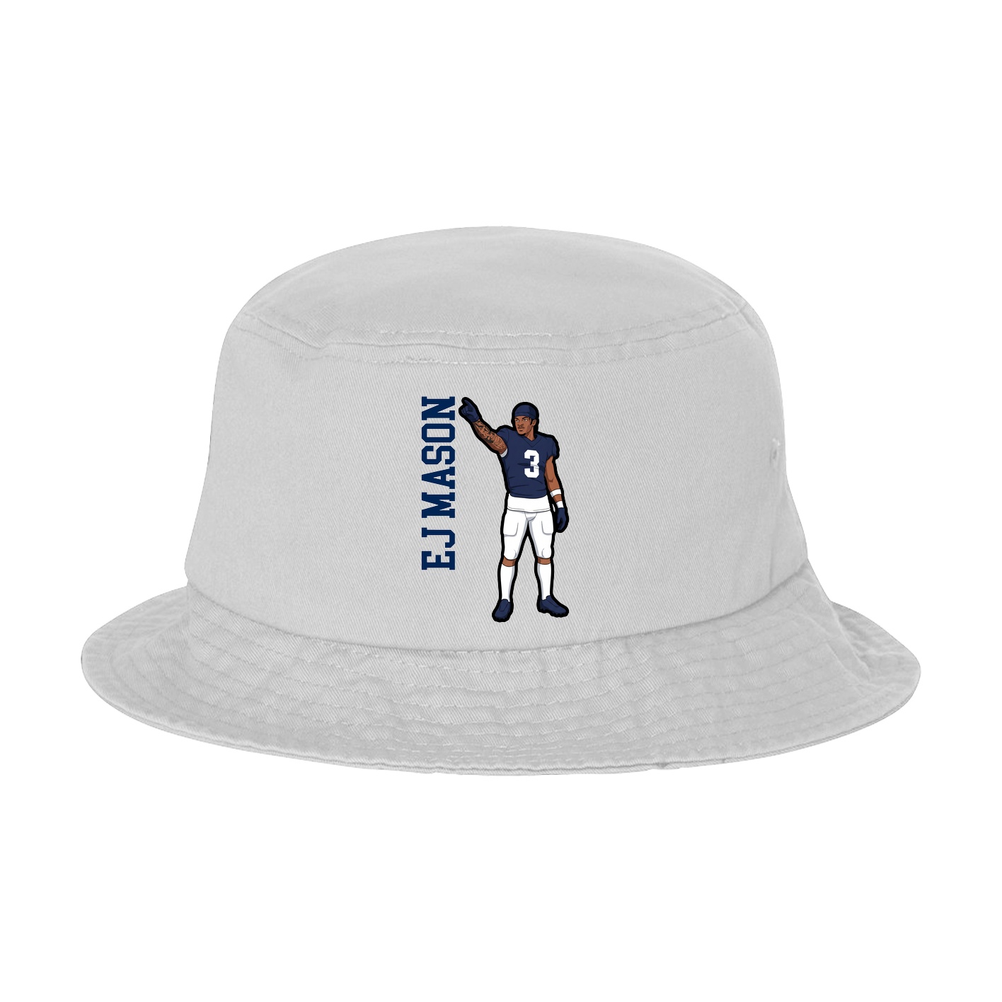 Bucket Cap — Name Vertical in White
