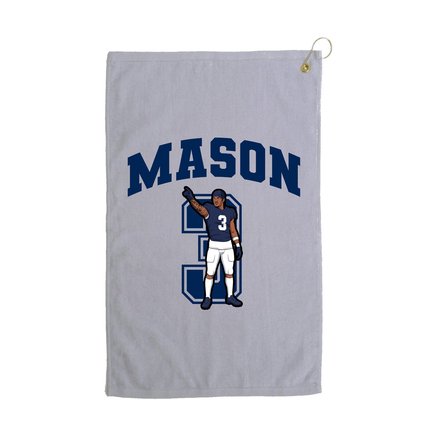 Golf Towel — Number in Grey