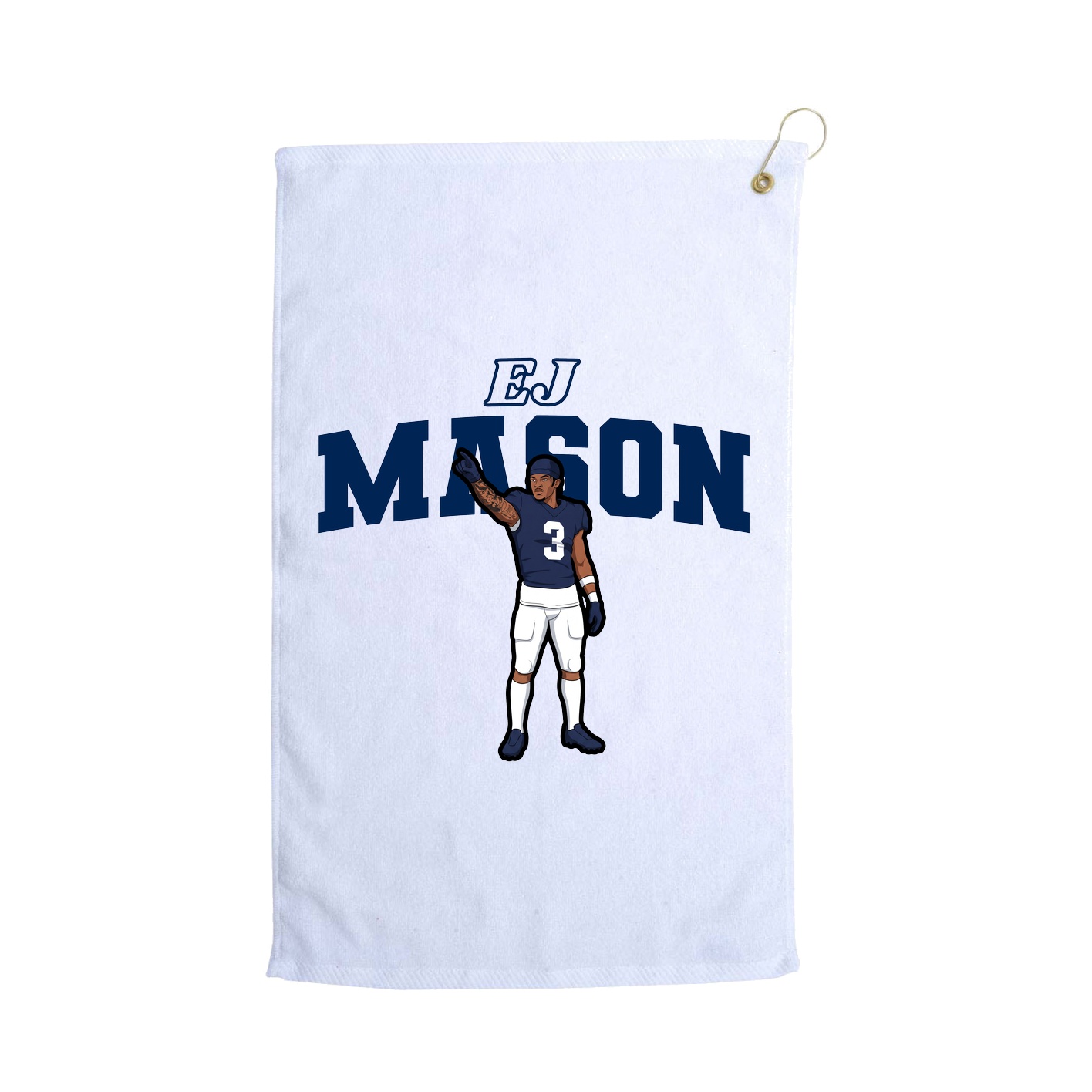 Golf Towel — Name Arch in White