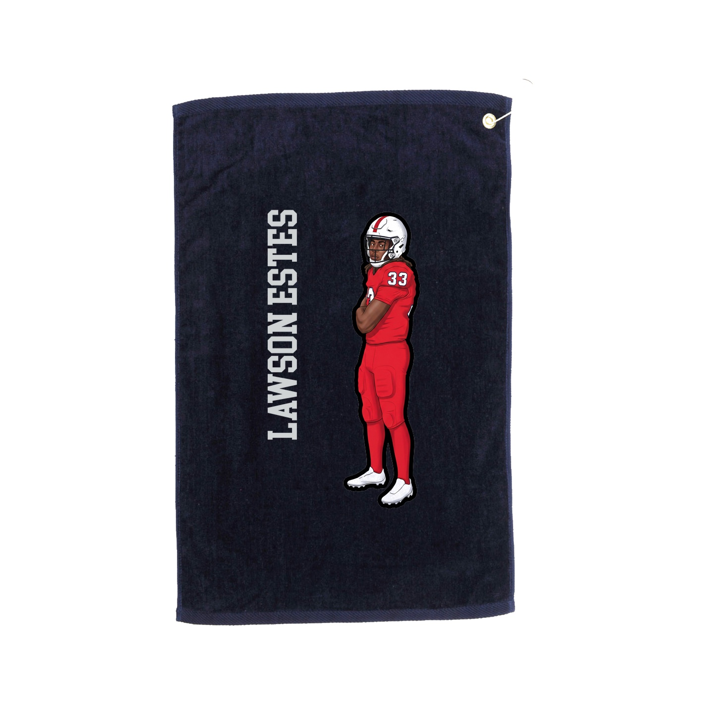 Golf Towel — Name Vertical in Navy