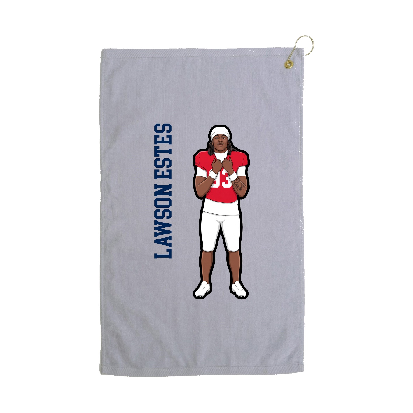 Golf Towel — Name Vertical in Grey