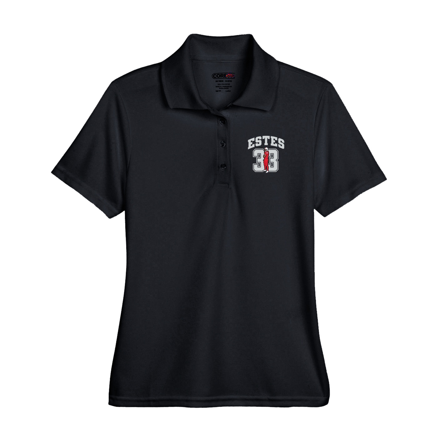 Performance Polo — Number in Black