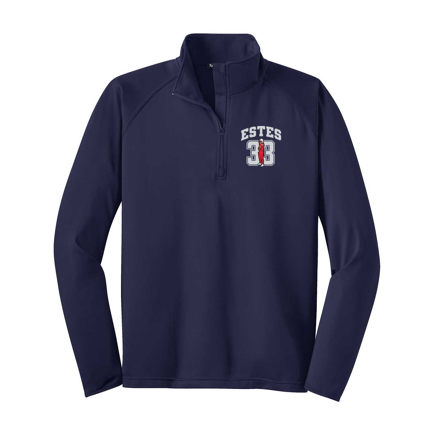 Q-Zip Pullover — Number in Navy