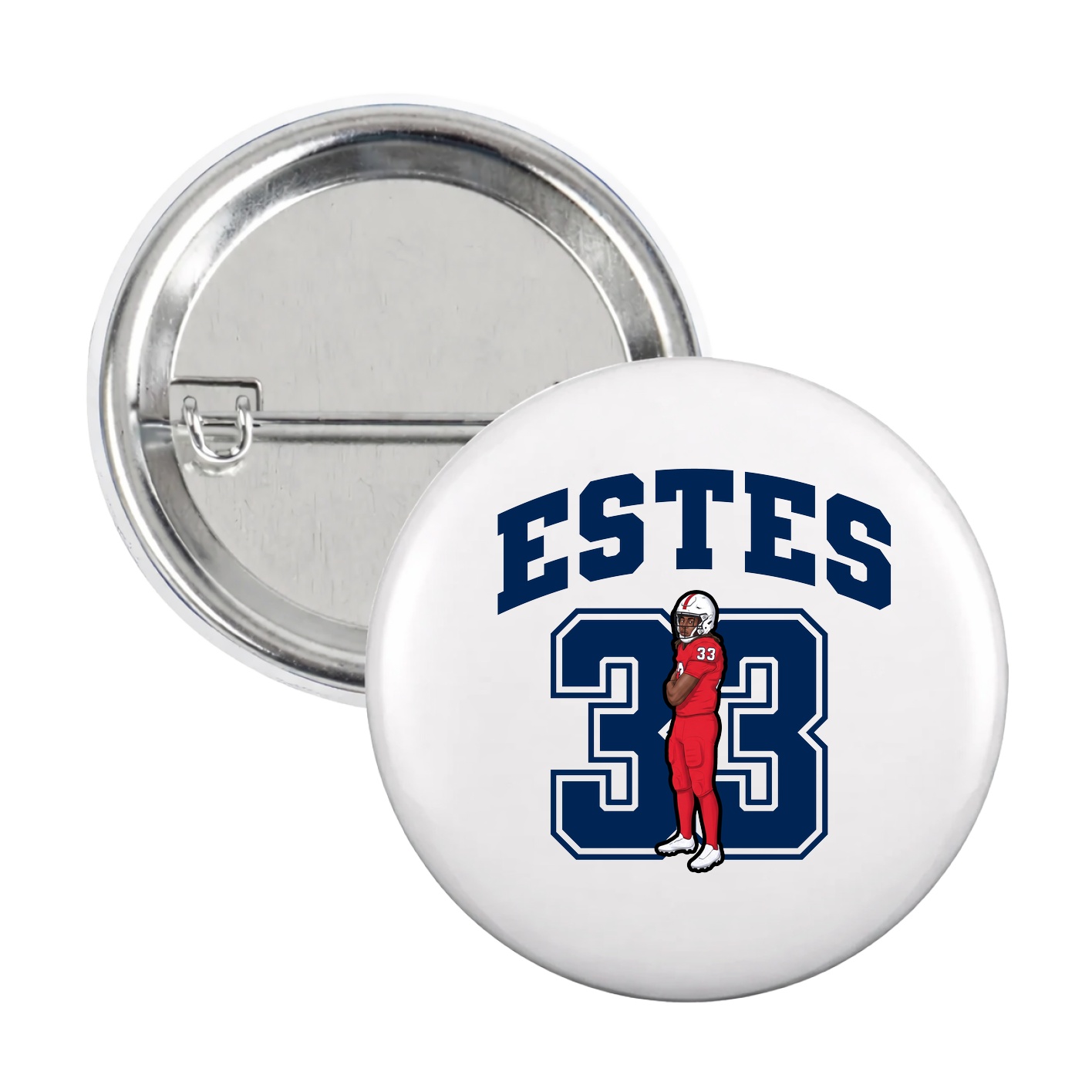 Game Day Button — Number in White