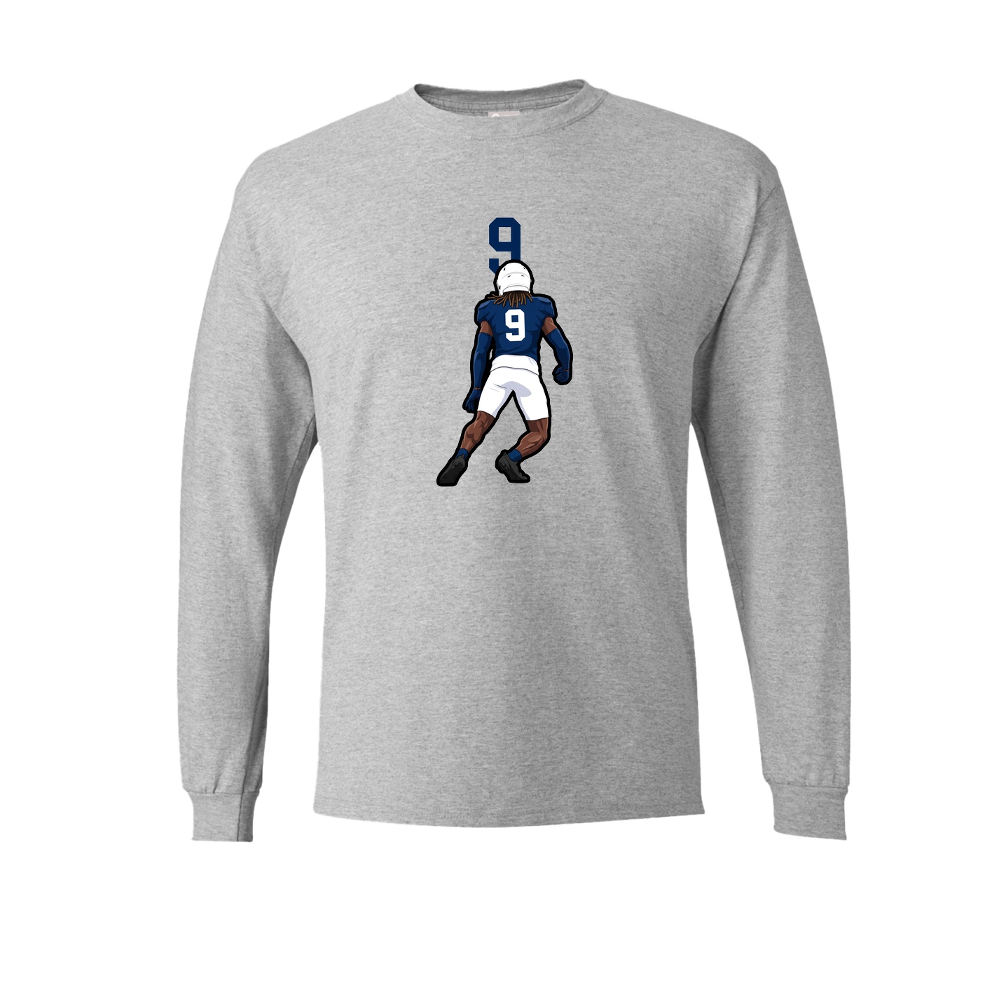 Long Sleeve Tee — Number Top in Grey