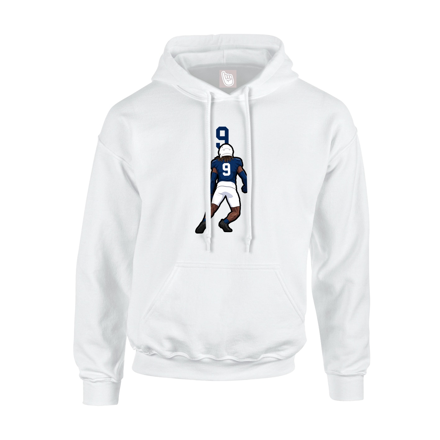 Youth Hoodie — Number Top in White