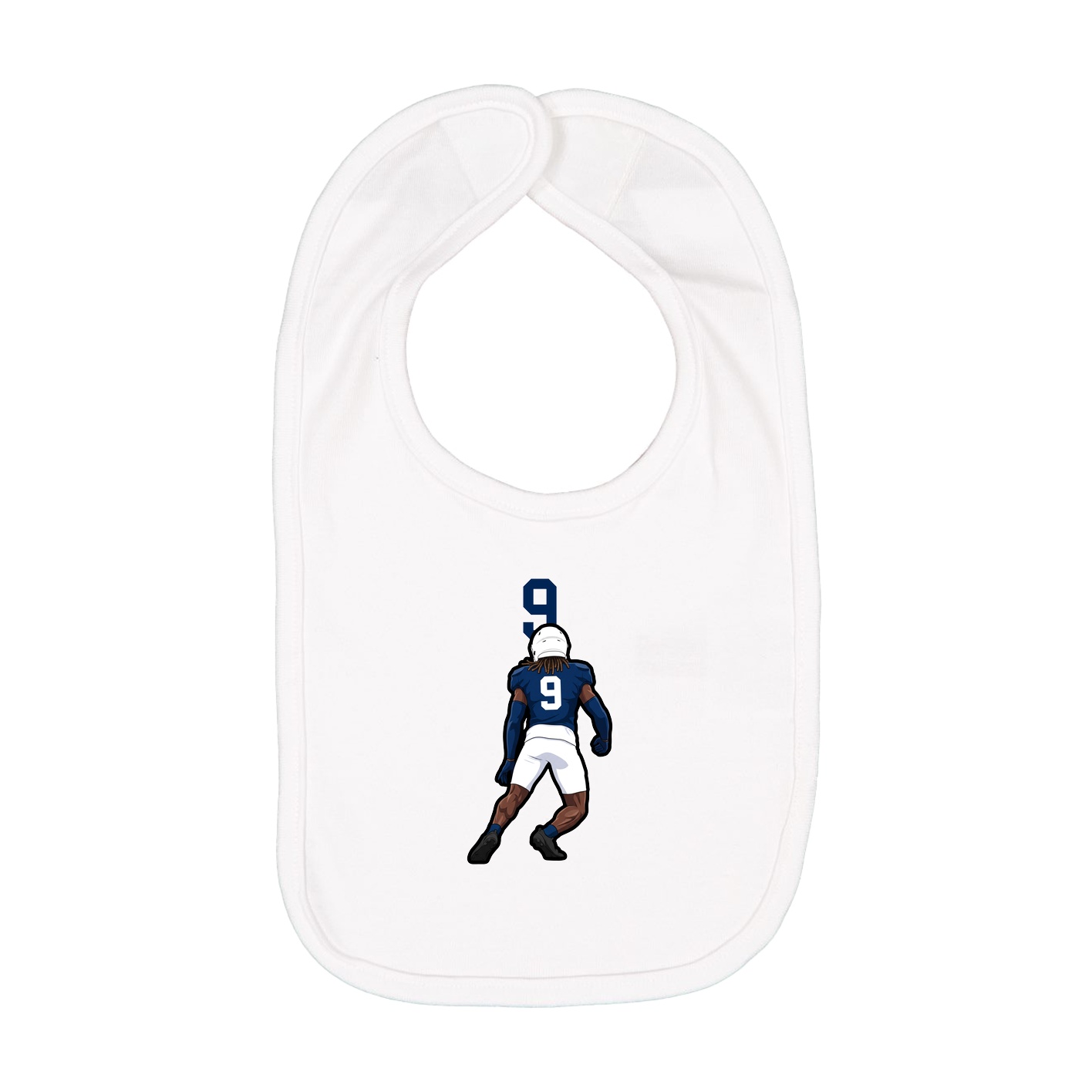Infant Bib — Number Top in White