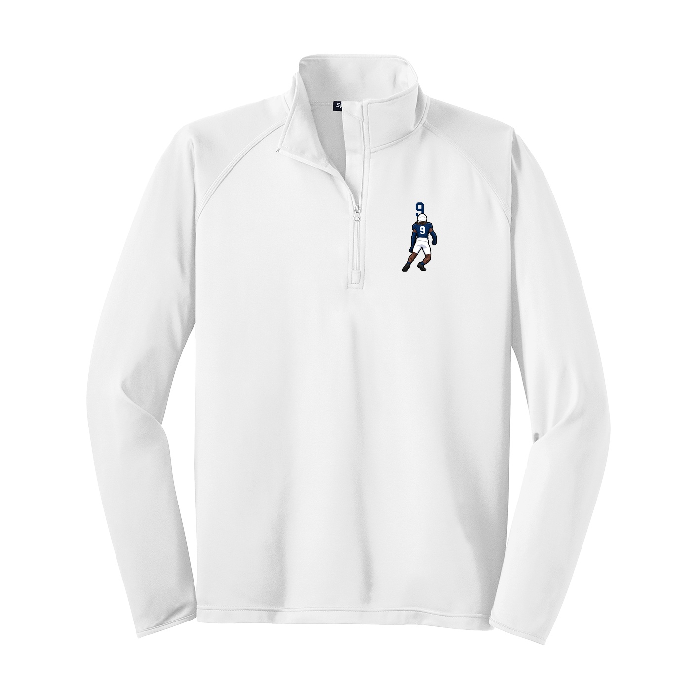 Q-Zip Pullover — Number Top in White