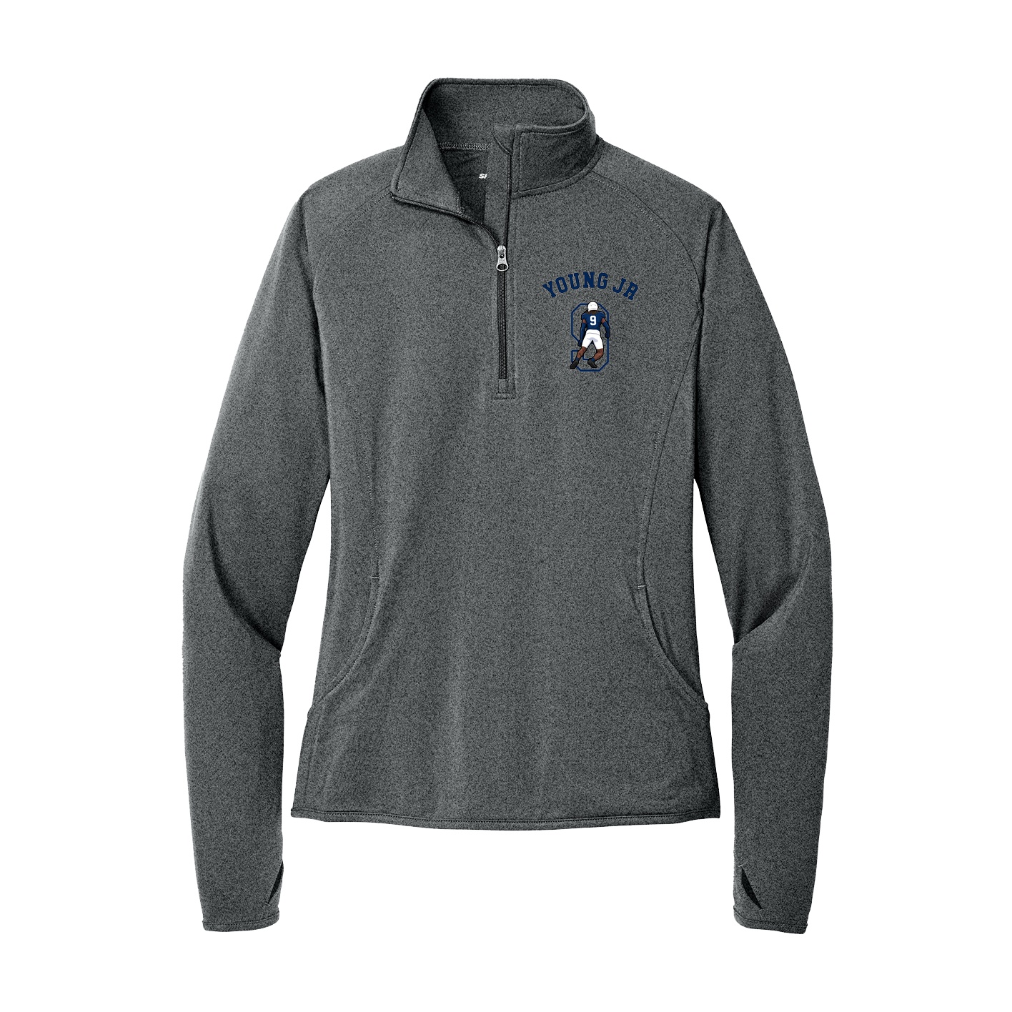 Women's Q-Zip Pullover — Shirsey Arch in Grey