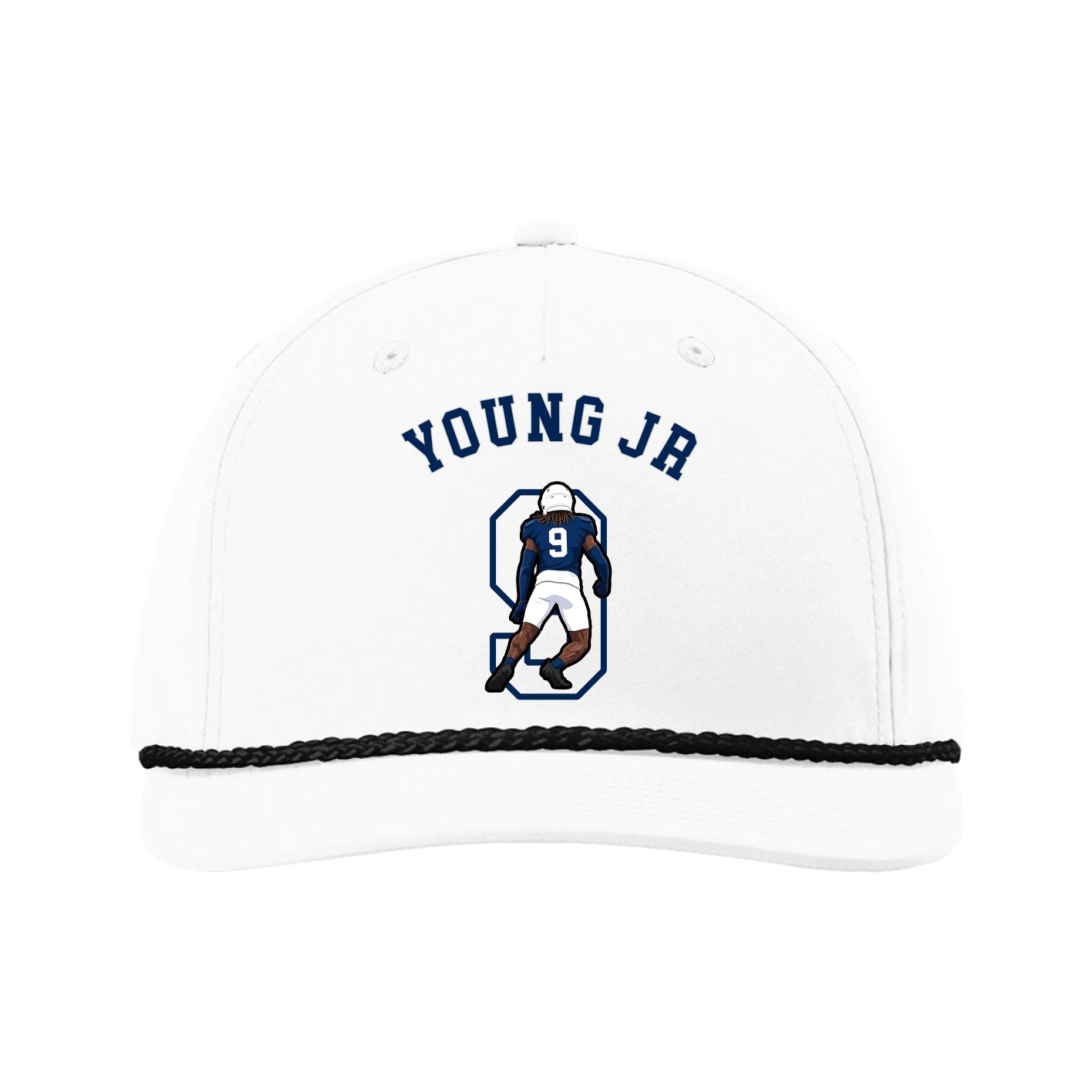 Five-Panel Classic Rope Cap — Shirsey Arch in White