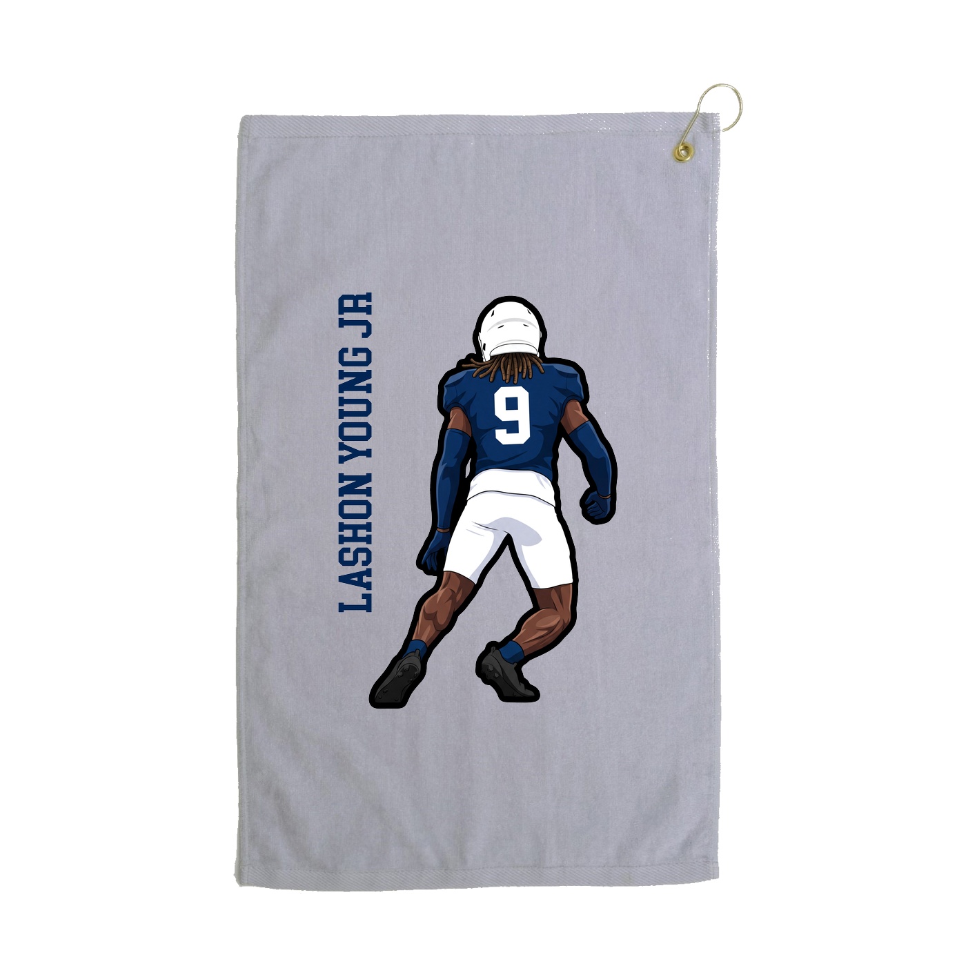 Golf Towel — Name Vertical in Grey