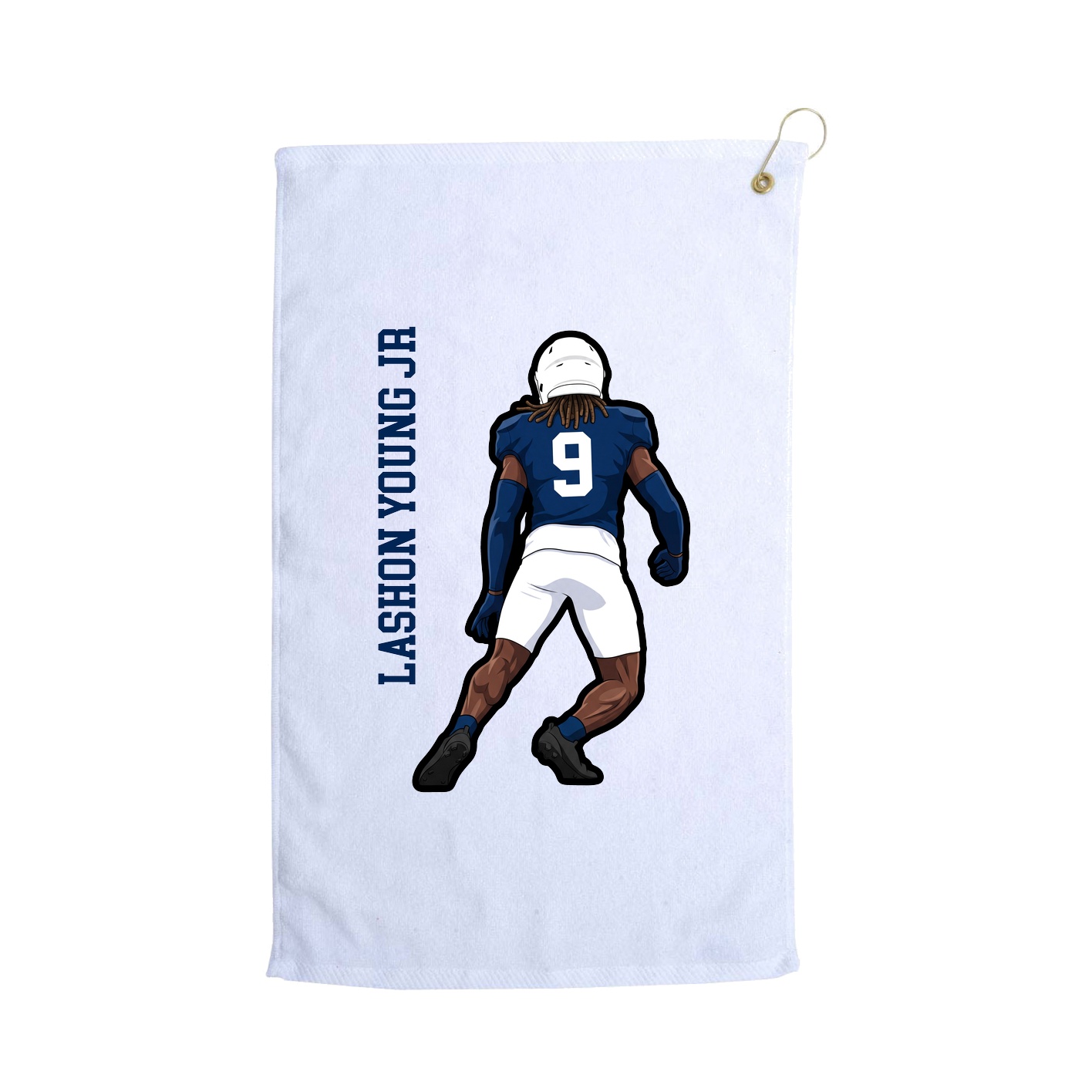 Golf Towel — Name Vertical in White