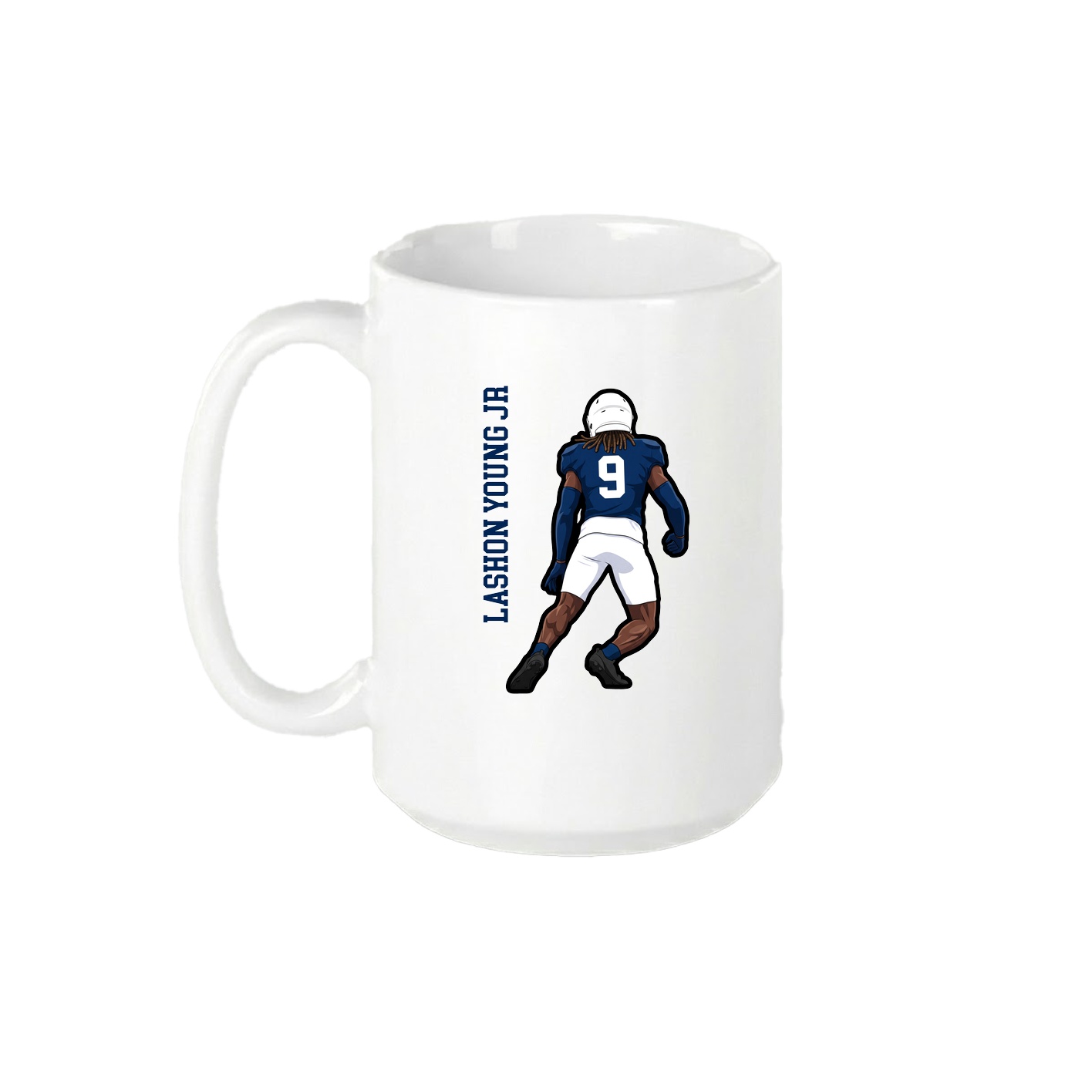 15oz Coffee Mug — Name Vertical in White