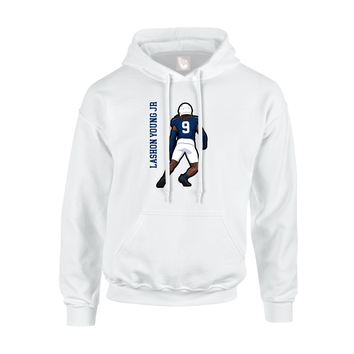 Hoodie — Name Vertical in White
