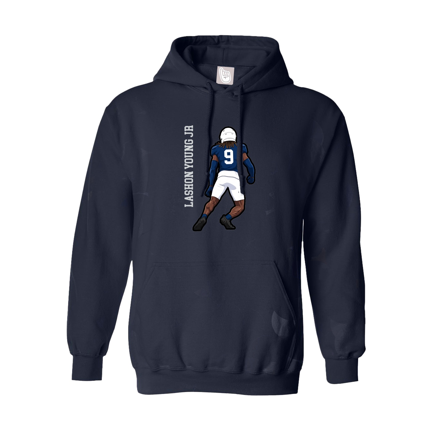 Youth Hoodie — Name Vertical in Navy