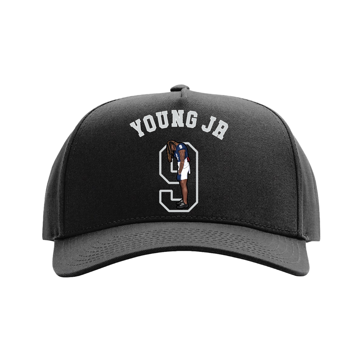 Full Fabric Five-Panel Champ Cap — Shirsey Arch in Black