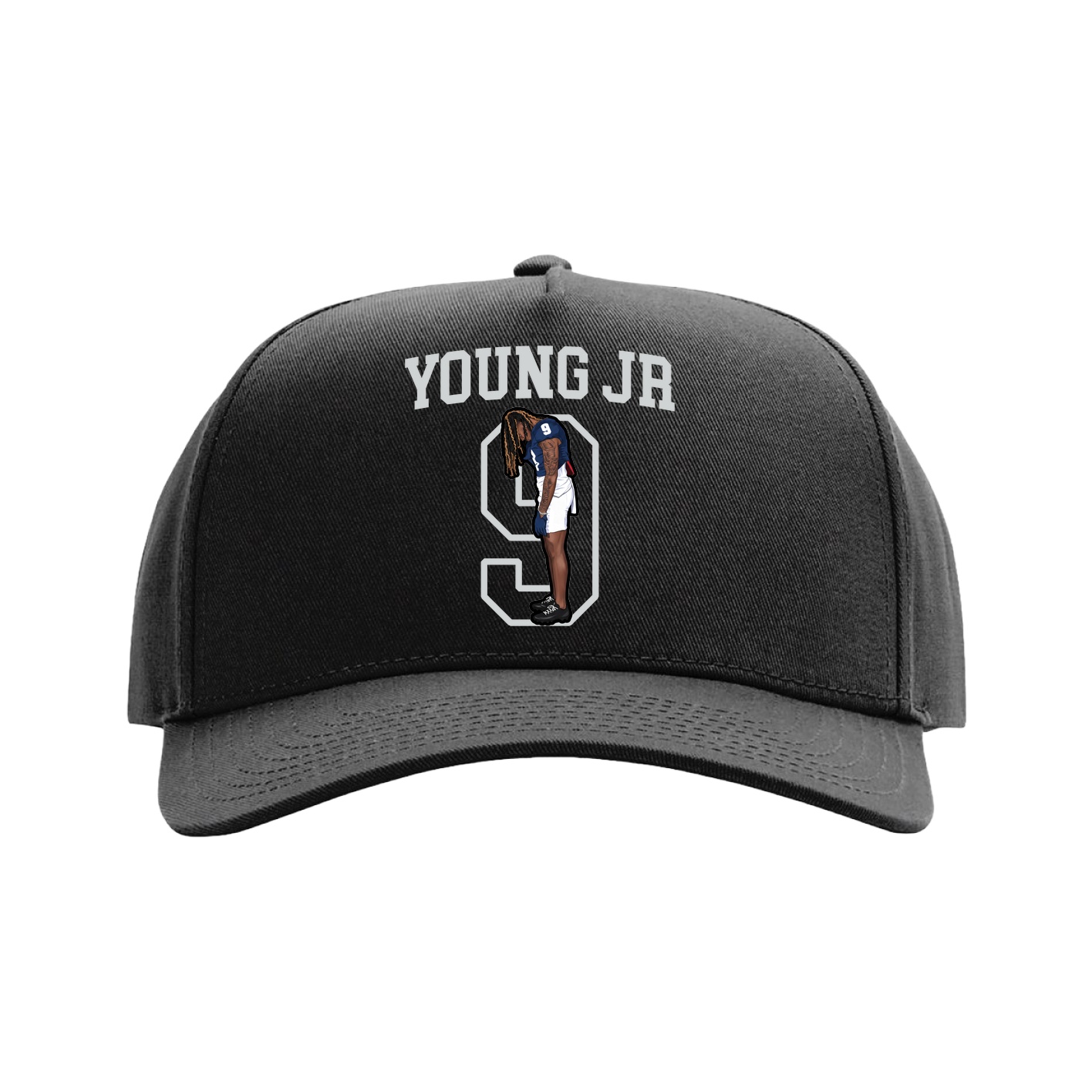 Full Fabric Five-Panel Champ Cap — Shirsey in Black