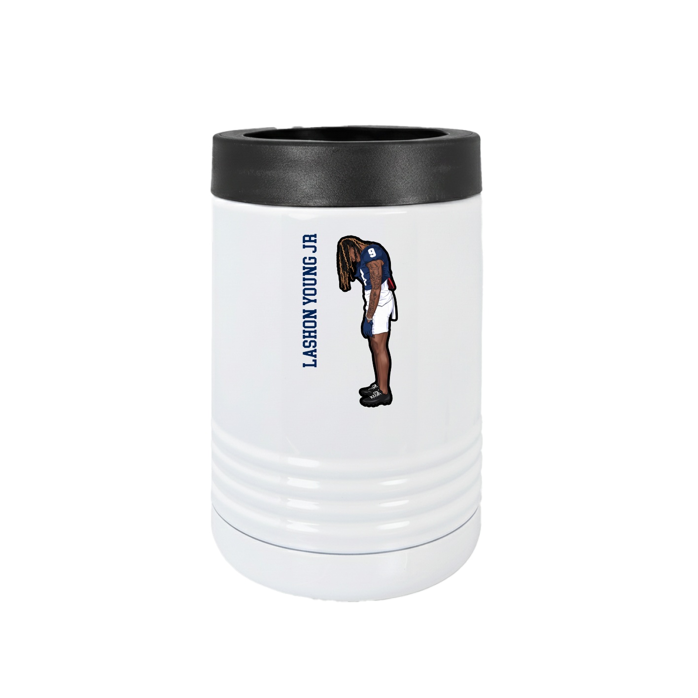 Beverage Holder — Name Vertical in White