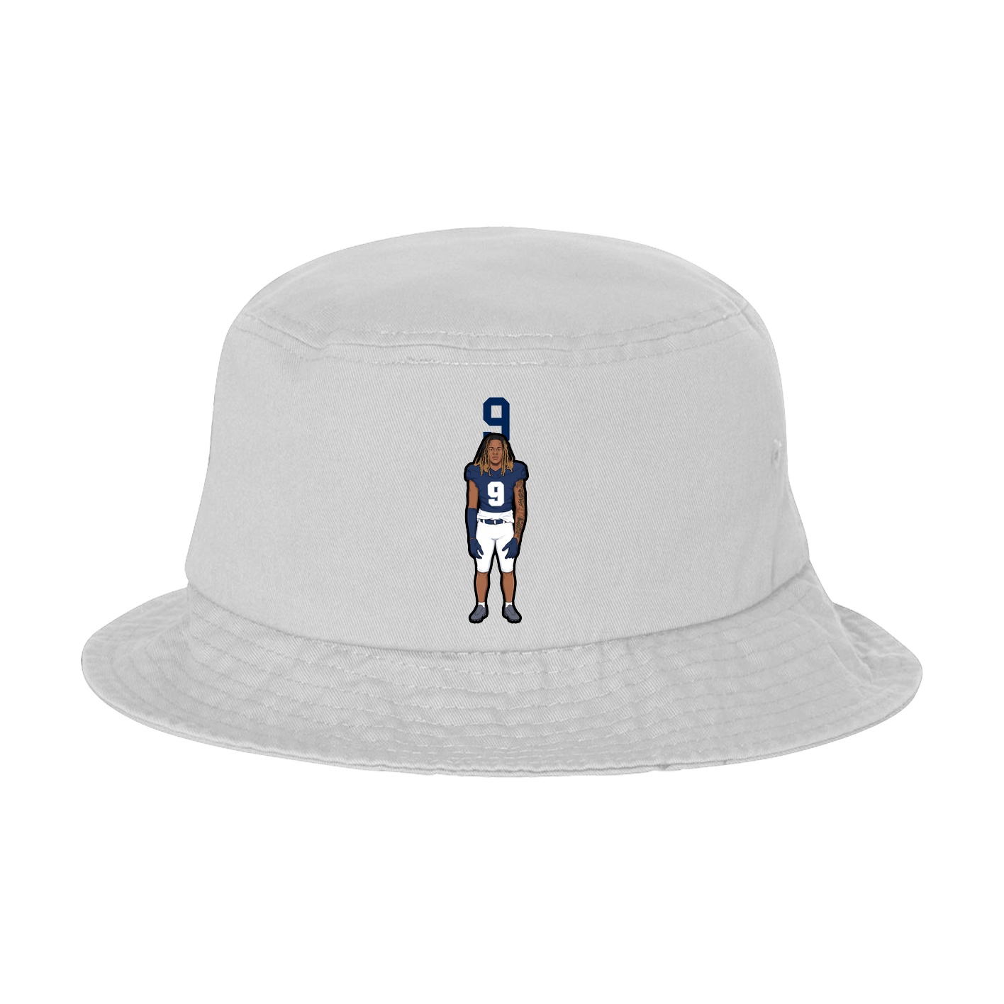Bucket Cap — Number Top in White