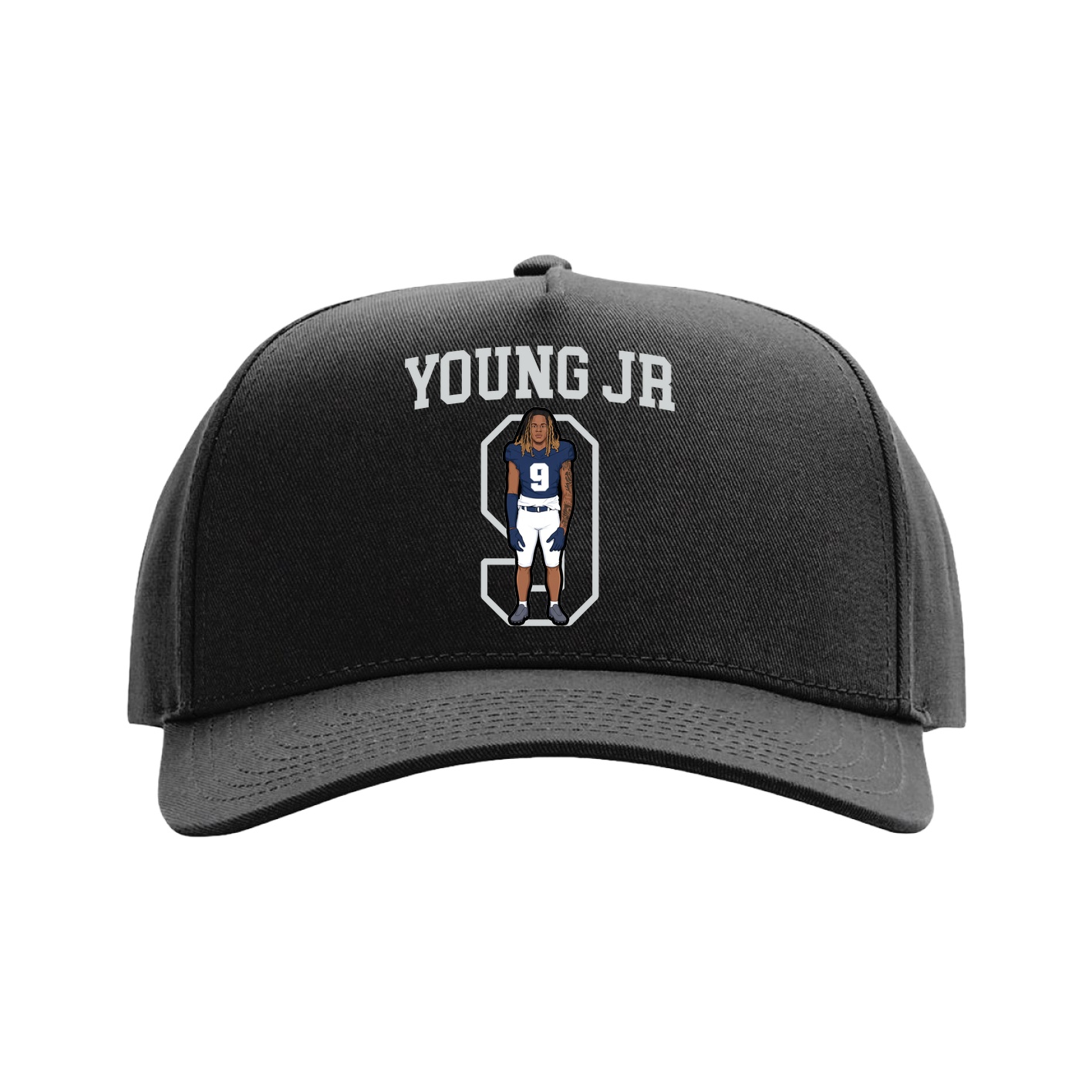 Full Fabric Five-Panel Champ Cap — Shirsey in Black