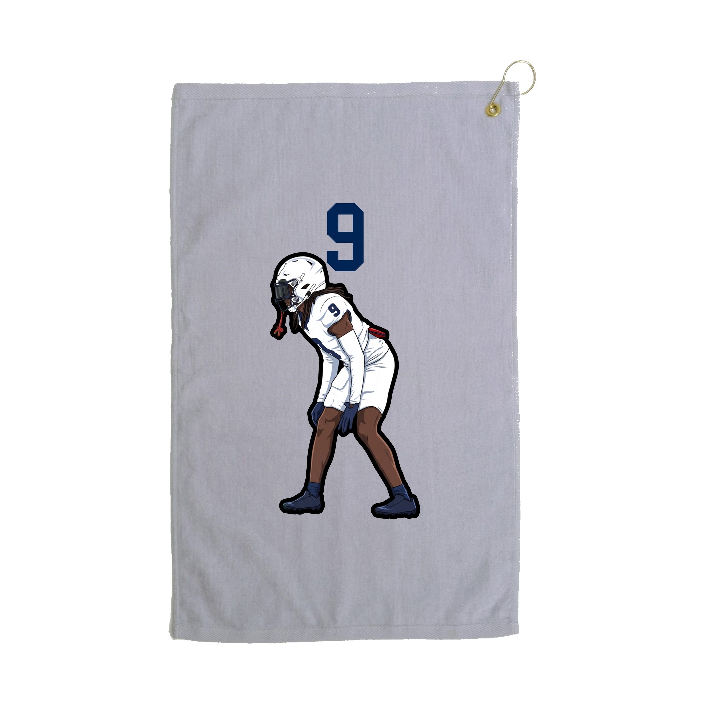 Golf Towel — Number Top in Grey