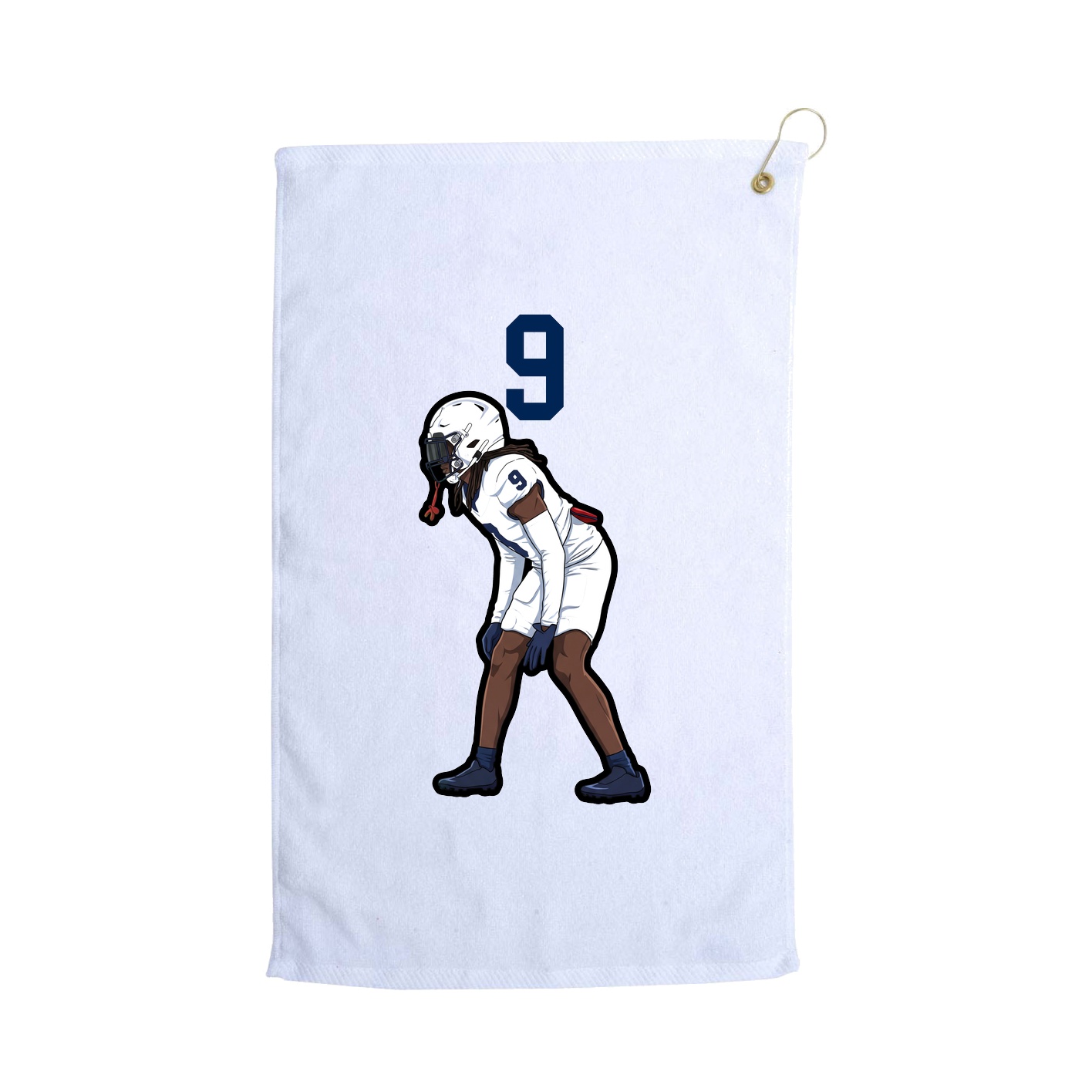 Golf Towel — Number Top in White