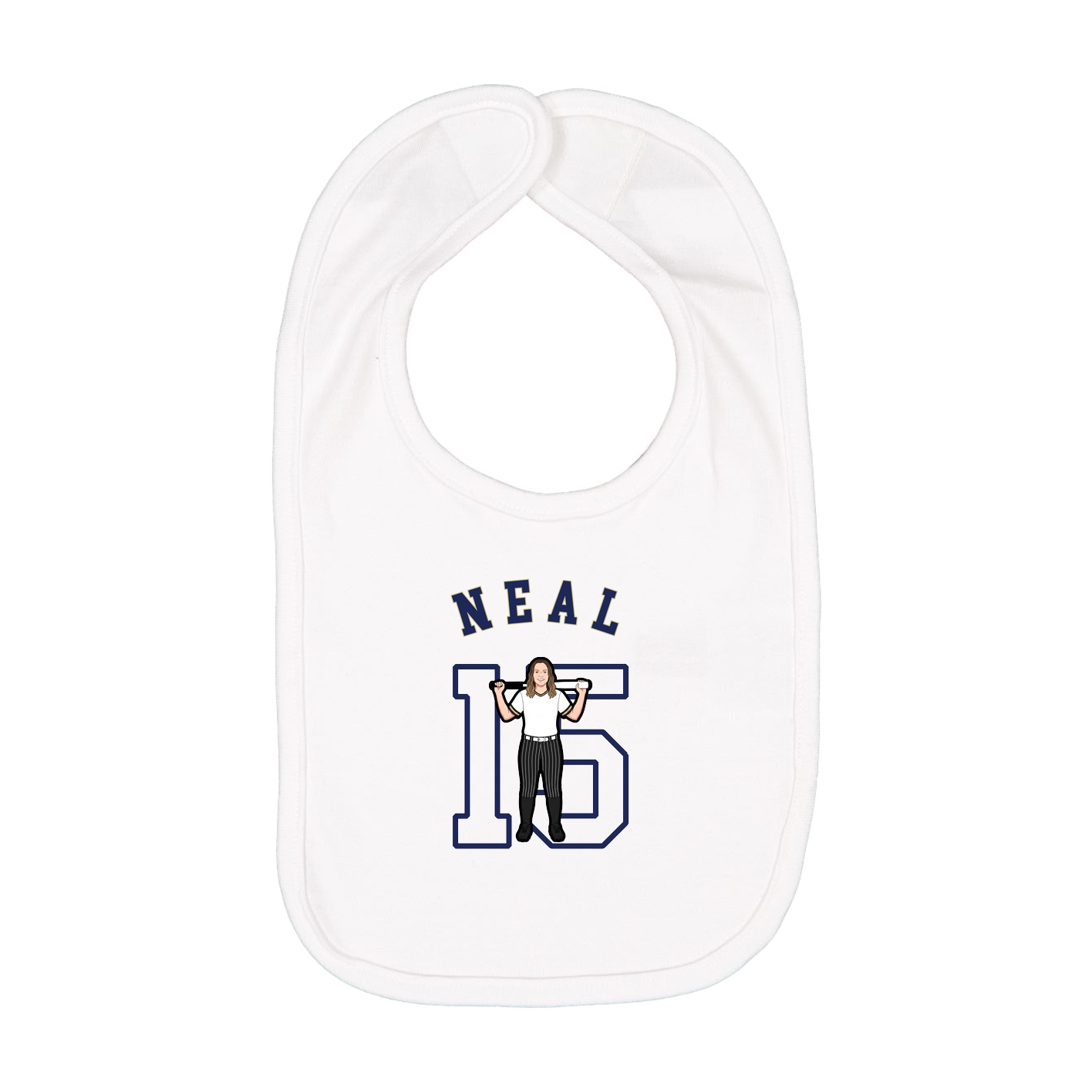 Infant Bib — Shirsey Arch in White