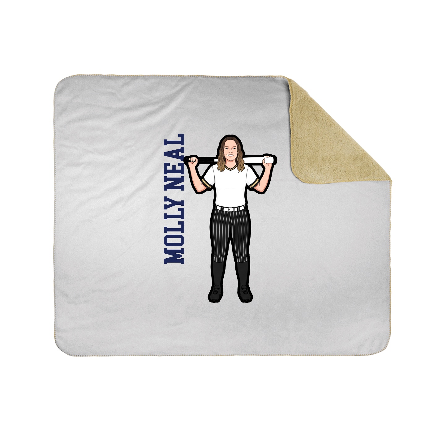 Throw Blanket — Name Vertical in White