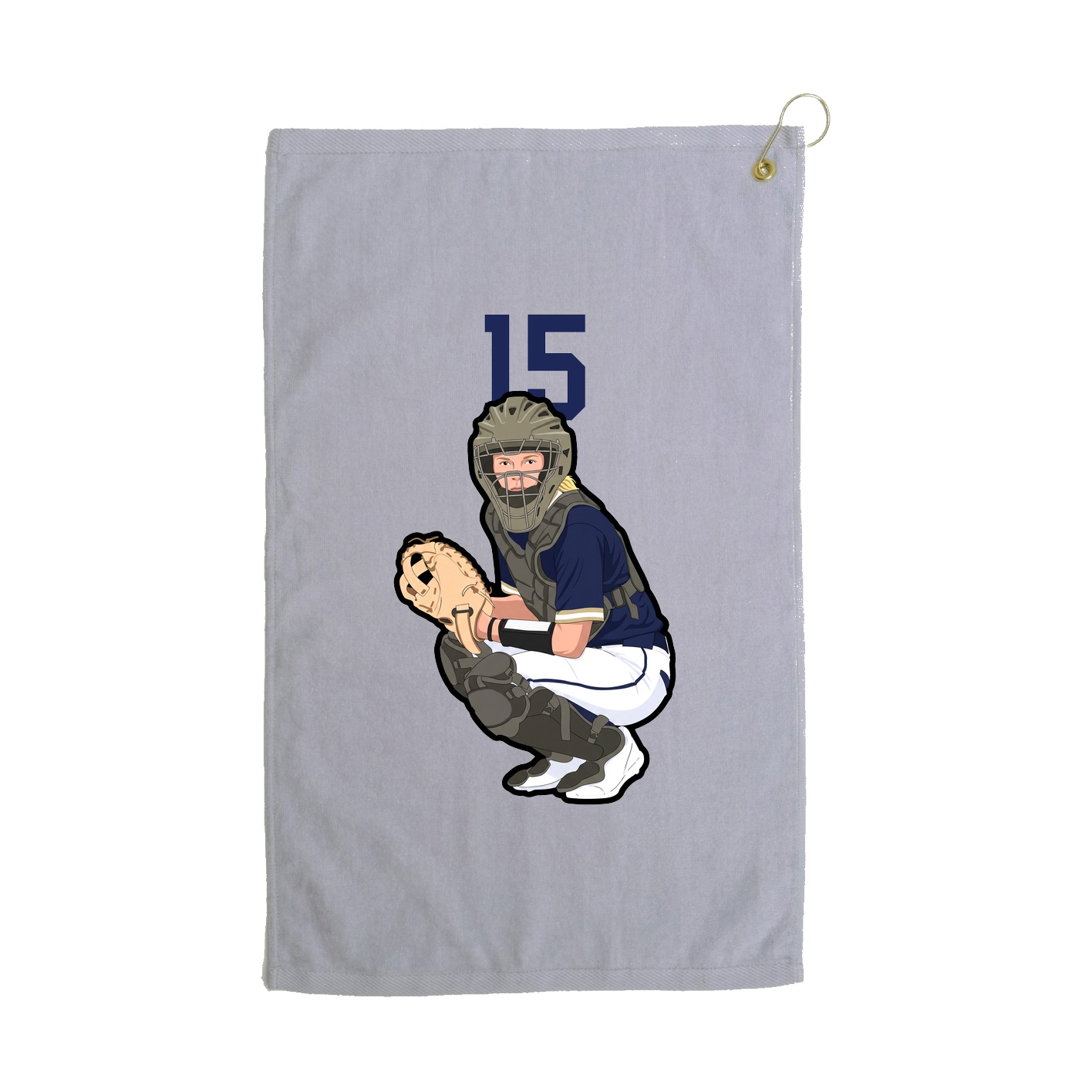 Golf Towel — Number Top in Grey