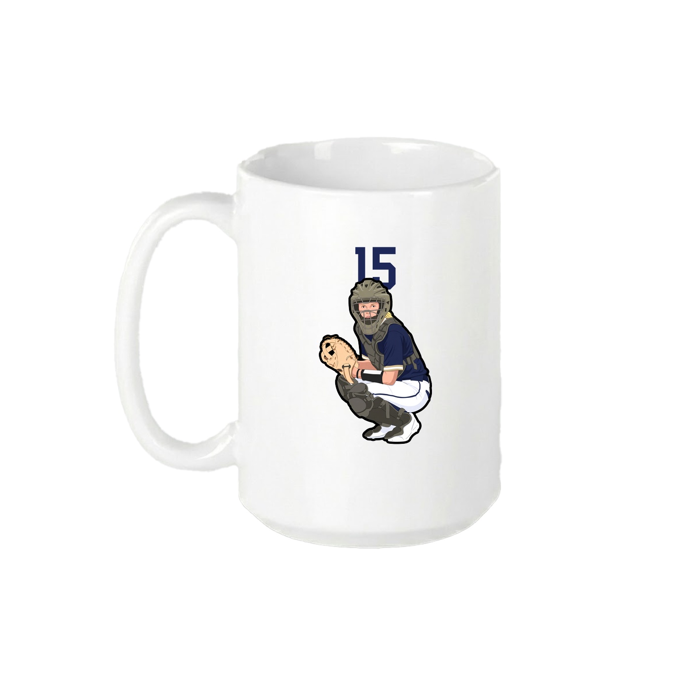 15oz Coffee Mug — Number Top in White